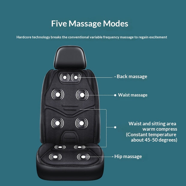 AutoBits 10-motor premium heated car massage cushion for back pain relief