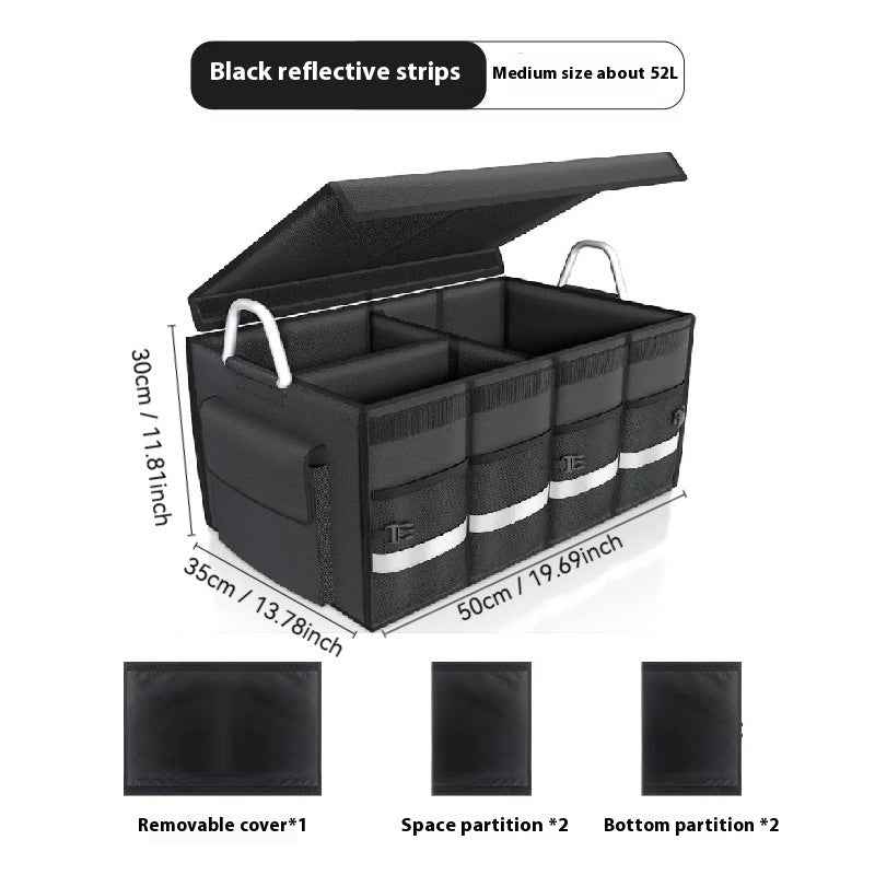 Foldable Car Boot Organizer – Waterproof Oxford Cloth, 3 Sizes | Large-Capacity Trunk Storage Box