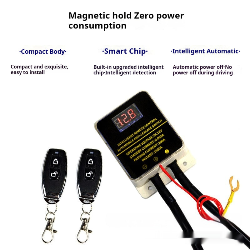 AutoBits™ 12V Car Battery Leakage Protection Device | Digital Display + Remote Control