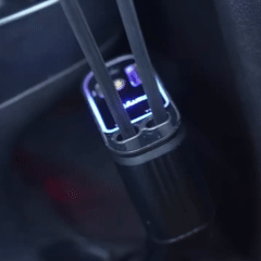 180W Car Charger – Starry Sky Ambient Light + Retractable Cable