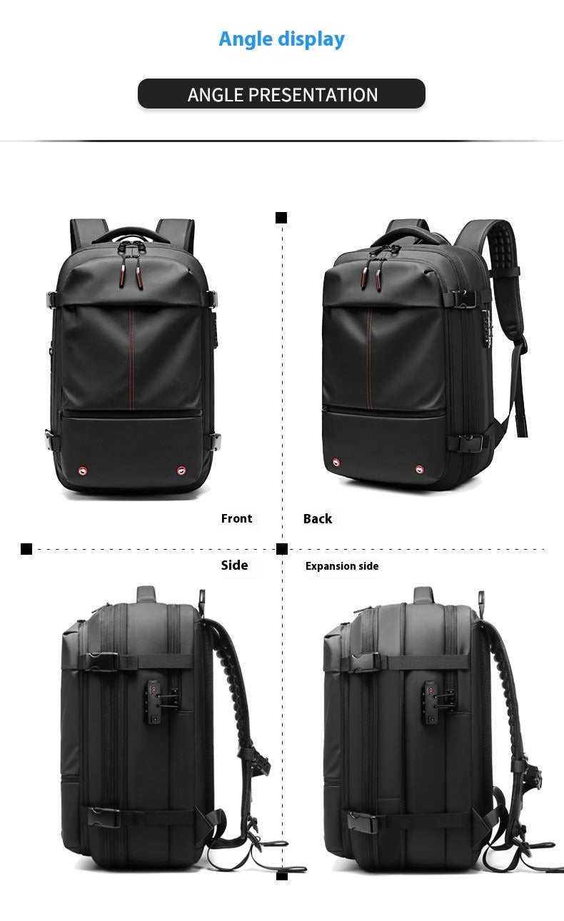 Travel Laptop Backpack – Large-Capacity Business Bag with USB Port & Vacuum Compression