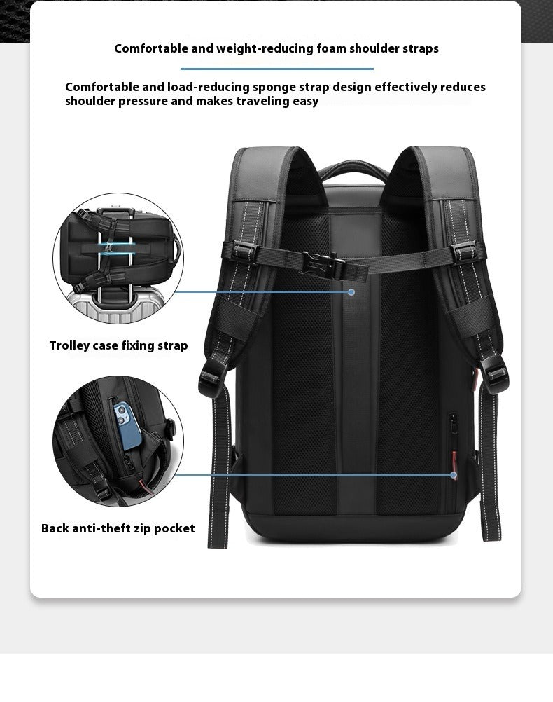 Travel Laptop Backpack – Large-Capacity Business Bag with USB Port & Vacuum Compression