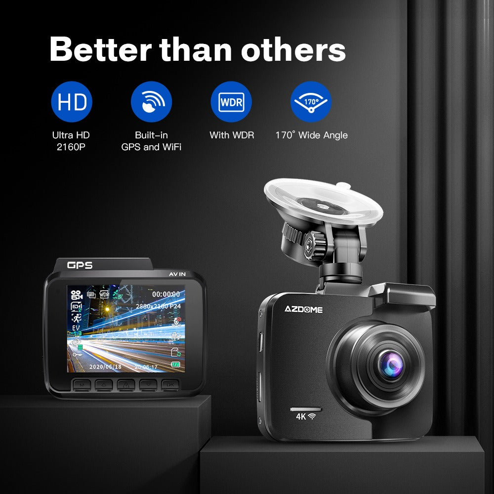 AZDOME GS63H 4K Dual Dash Cam – GPS, WiFi & Night Vision