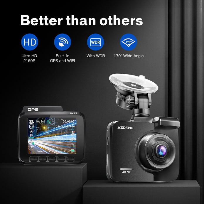 AZDOME GS63H 4K Dual Dash Cam – GPS, WiFi & Night Vision