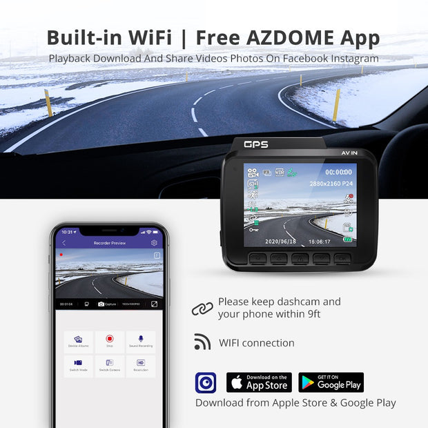 AZDOME GS63H Ultra 4K Dash Cam (Backed by AutoBits™ 2-Year Warranty)