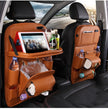 PU Leather Car Back Seat Organizer – Waterproof, Multi-Pocket Storage & Foldable Tray Table