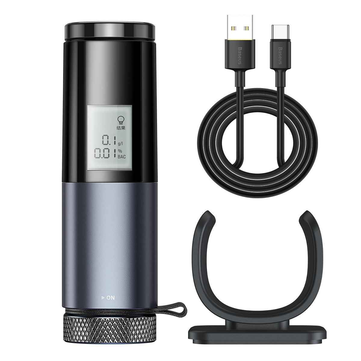 Baseus Rechargeable Breathalyzer – Precision Alcohol Tester, USB-C, One-Button Operation | Pocket Size